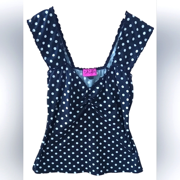 Black and White Polka Dot Demi Loon Camisole Size M/L - Picture 1 of 7